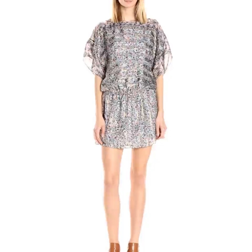 Joie Sofinne lightweight summer dress metallic floral silk bobo chic LIKE NEW